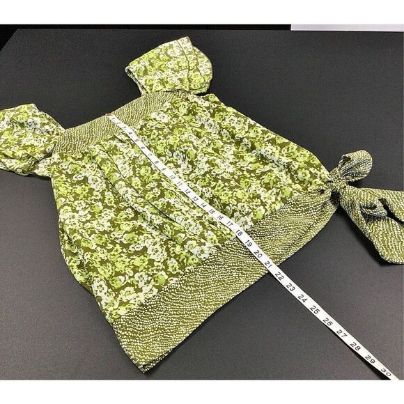 Apt. 9  Womens‎ Green Chiffon Off The Shoulder Floral Top Blouse Medium - Picture 8 of 11